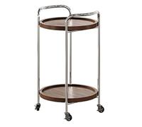 LICONG-2020 Mesa Auxiliar Mesa Auxiliar de sofá Redonda Minimalista Retro, Estante móvil con Ruedas, Mesa Esquina, Carrito Almacenamiento(Bruin)