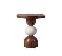 LICONG-2020 Mesa Auxiliar Mesa Auxiliar Minimalista de Madera, Mesa Redonda Retro, Baja pequeña, sofá, Centro, Sala Estar, balcón