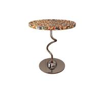 LICONG-2020 Mesa Auxiliar Mesa de Centro pequeña for balcón, Mesa Redonda con Espacio Almacenamiento for sofá, Esquina Colorida for Sala Estar, Auxiliar Ocio