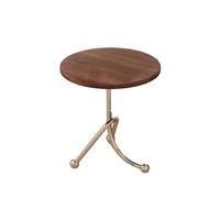 LICONG-2020 Mesa Auxiliar Mesa de té pequeña Retro, Mesa Redonda, Auxiliar for sofá, balcón, Ventana salediza, mesita Noche, Estante Almacenamiento(Bruin,Pequeño)