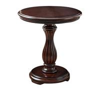 LICONG-2020 Mesa Auxiliar Mesa Redonda Tallada de Estilo rústico Vintage, Mesa Auxiliar for sofá, Almacenamiento for Sala Estar, Centro for Ocio