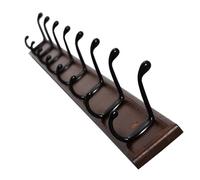 LICONG-2020 Perchero colgante Perchero de pared con 8 ganchos negros for colgar toallas, ropa, sombrero, soporte for bolsos - Estante madera rústica resistente for entrada al baño