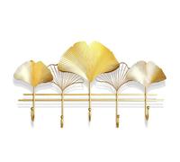 LICONG-2020 Perchero colgante Perchero Montaje en Pared - de Moderno Metal Dorado, Resistente con Hoja Ginkgo for Colgar Abrigos, Chaquetas, Ropa, Sombreros(Pequeño)