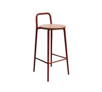LICONG-2020 Taburetes de Bar Silla de Bar Minimalista for casa, Restaurante, Exterior, Interior, Hierro, Taburete Alto, Madera, Rojo, 65/75 cm(Medio)
