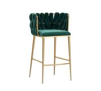 LICONG-2020 Taburetes de Bar Silla de Metal Sencilla y Ligera Lujo for el hogar, Barra, cajero, Mesa Isla, Silla Comedor, Escritorio recepción, Respaldo for Sentarse, taburetes Altos(Green)