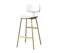 LICONG-2020 Taburetes de Bar Taburete Alto de Bar con Respaldo Blanco Hierro Forjado y Patas Doradas