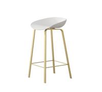 LICONG-2020 Taburetes de Bar Taburete de Bar Blanco y Negro con Asiento Madera for el hogar, Restaurante, Isla Hierro, Silla Alta for Ocio, Patas Doradas(Blanco,Medio)