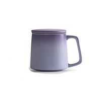 LICONG-2020 Tazas de café Juego de 1 taza café con degradado, filtro separador agua cerámica for té tapa, capacidad 350 ml, for oficina, hombres y mujeres(Purple)