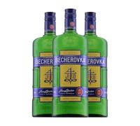 Licor de hierbas Becherovka 70 cl (Caja de 3 Botellas de 70 cl)