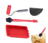 Licor de natación de carpintería, herramientas manuales reutilizables portátiles, kit de carpintería para carpinteros, recintos de madera, rodillo aplicador de pegamento con bandeja de pegamento, incl