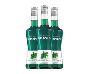 Licores Monin Menta Verde Menthe Verte 70 cl (Caja de 3 Botellas de 70 cl)