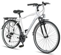 Licorne Bike Bicicleta de trekking Premium de 28 pulgadas para hombre, niño y mujer y cambio de 21 marchas, City Bike Life M-V-ATB (blanco, 0, milímetros, 0, centímetros, 0, decímetro, 0, metros, 0
