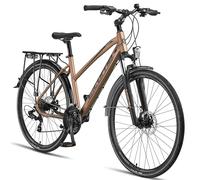 Licorne Bike Bicicleta de trekking turística prémium de 28 pulgadas en aluminio, con freno de disco, para niños, niñas, mujeres y hombres - cambio de 21 velocidades, bicicleta de montaña, cross (para