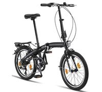 Licorne Bike CONSERES Premium - Bicicleta plegable de 20 pulgadas para hombres y mujeres, cambio de 6 velocidades, negro