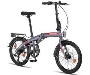 Licorne Bike Phoenix 2D 20 Pulgadas Aluminio Plegable Bicicleta Freno Disco Hombre Mujer 7 Marchas Piñón Bicicleta Ciudad Marco de Aluminio