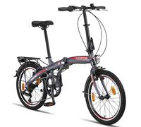 Licorne Bike Phoenix 2D, bicicleta plegable de aluminio, 20 pulgadas, freno de disco, freno de disco, bicicleta plegable para hombre y mujer, 7 marchas, cambio de cadena, bicicleta de ciudad, StVZO