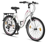 Licorne Bike Stella Bicicleta para Mujer, 24 Pulgadas, luz de Bicicleta, Cambio 21 Marchas, Bicicleta de Ciudad para niñas y niñas, Florenz, Amsterdam, Hollandrad, diseño Retro, Bicicleta Infantil