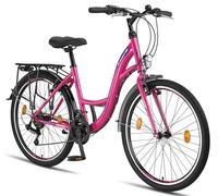 Licorne Bike Stella Bicicleta para Mujer, 26 Pulgadas, luz de Bicicleta, Cambio 21 Marchas, Bicicleta de Ciudad para niñas y niñas, Florenz, Amsterdam, Hollandrad, diseño Retro, Bicicleta Infantil