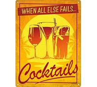 Licpact Letrero de metal con texto en inglés "When All Else Fails", para decoración de pared, 30,5 x 20,3 cm