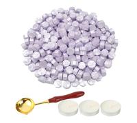 LICQIC Perlas de Cera Selladora, 300 Perlas con 3 Velas Blancas y 1 Cuchara para Derretir, Ideal para Invitaciones de Boda, Sobres de Tarjetas, Envoltura de Regalo
