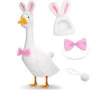 Licsaliwe Atuendo de Pascua del porche, sombrero de orejas de conejito con pajarita y cola para el disfraz de la estatua del pato césped