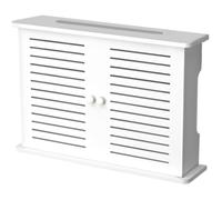 Licsaliwe Caja de Almacenamiento para enrutador de 2 Niveles, Organizador WiFi de plástico con Tapa abatible, Estante para módem Impermeable para instalación sin Herramientas para Oficina en casa