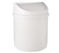 Licsaliwe Cán de basura de escritorio con tapa de columpio, contenedor de PP lavable desmontable para oficina, dormitorio, hotel/ 7x5 (beige)