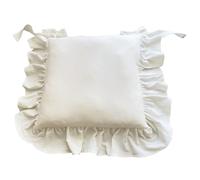 Licsaliwe Cojín Blanco para Silla con diseño Antideslizante, cojín con Volantes de Granja con Lazos y Cremallera para sillas de Cocina y oficina/16.0 x 16.0 in