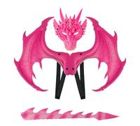 Licsaliwe Disfraz de dragón Realista para niños, Juego de máscara de Cola de 5 a 13 años, Juego de simulación Ligero para cumpleaños y Halloween