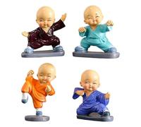 Licsaliwe Juego de 4 Mini estatuas de Buda de Resina para Interiores, pequeñas Figuras de Buda, decoración India para Sala de meditación, Regalos de Diwali