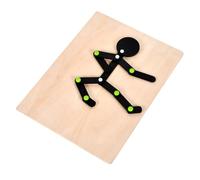 Licsaliwe Juego de correspondencias para Demencia: Hombre de cerillas articulado con 24 Cartas de Doble Cara, Juego de Madera para Personas Mayores