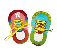 Licsaliwe Juego de práctica para atar zapatos para niños, 2 uds., entrenador de encaje de zapatos educativo temprano de plástico, herramienta de aprendizaje reutilizable para niños en edad preescolar