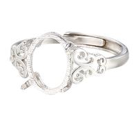 Licsaliwe Kit sin bisel en blanco para anillos de plata de ley, suministros para hacer joyas de plata 925 sin níquel ni plomo para piedras preciosas, cuentas y tarjetas flash