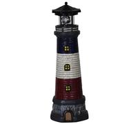 Licsaliwe Lighthouse con energía Solar, 15 lámparas de Faro de Resina Alta con Luces LED de baliza giratoria para Decoraciones de jardín de Patio de jardín de Patio