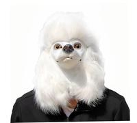 Licsaliwe Máscara de caniche, novedad, cabeza peluda de látex, máscara de perro, disfraz de cara para fiesta de Halloween, animal blanco para adultos y niños