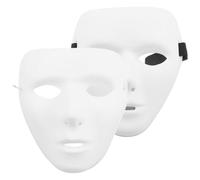 Licsaliwe Máscara Facial de Halloween pintable, 2 Piezas de Cara Completa en Blanco con Correas para Fiesta de Disfraces de Disfraces