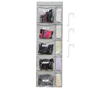 Licsaliwe Organizador de la Puerta, organizadores de Puertas protables Que cuelgan con 5 Bolsillos, Organizador de Armario Colgante Plegable con 3 Ganchos Resistentes para niños y Adultos