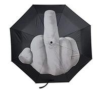 Licsaliwe Paraguas del dedo medio, un paraguas plegable a prueba de viento con UPF40+ protección solar, novedad divertida para hombres y mujeres/38.6x22 pulgadas