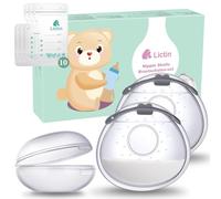 Lictin 2 Conchas Protectoras Pezones-Colector de leche para lactancia materna (70ML),10Pcs Bolsas Leche Materna,Sin BPA,Con orificios de ventilación,conchas de lactancia reutilizable