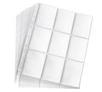 Lictin 50Pcs Juego de Fundas para Cartas Almacenamiento Colección paginas del Album Collection 50 Páginas(450 cuadrícula para Cartas),Género Neutro,Transparente