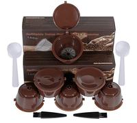 Lictin 6 Pack Cápsulas Filtros de Café Recargable Reutilizable para Cafetera Dolce Gusto Resistente Más de 300 Usos de Sustitucion con Equipo Incluye 2 Cuchara y 2 Cepillo i cafilas