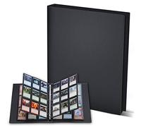 Lictin Álbum de Cartas Coleccionables 540 Bolsillos-Juegos de Tres Lados con Carcasa, Álbum de Fundas para cartas de Bolsillo Impermeable Transparente, Álbums Colección Tarjetas de 30 Páginas (Negro)