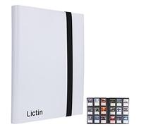 Lictin Álbum de Cartas Coleccionables, Fundas para cartas 396 Bolsillos con Correas Elásticas, Álbum Colección Tarjetas de Juego 22 Páginas,Aglutinante Con Folleto Impermeable (Blanco)