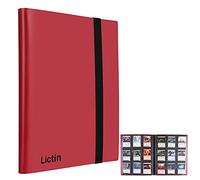 Lictin Álbum de Cartas Coleccionables, Fundas para cartas 396 Bolsillos con Correas Elásticas, Álbum Colección Tarjetas de Juego 22 Páginas,Aglutinante Con Folleto Impermeable (Rojo)