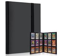 Lictin Álbum de para Cartas-Álbum de para Cartas coleccionista Negro para 396 Cartas 22 Paginas Transparente e impermeable Para Tarjetas de Tamaño Estándar(Negro)