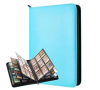 Lictin Álbum para Cartas de Cuero 504 Bolsillos-Album de Cartas Coleccionables,Álbum impermeable y antideslizante con 504 cartas-28 páginas de libro de colección de cartas con cremallera