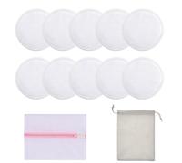 Lictin Almohadillas de Lactancia-10 Piezas Bambú Orgánicos Almohadillas de Lactancia Reutilizable 12cm Súper Suaves y Absorbentes Discos de Lactancia con Bolsa de Lavandería y de Organizadores