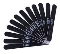 Lictin Juego de 12 limas de uñas profesionales, doble cara, desechables