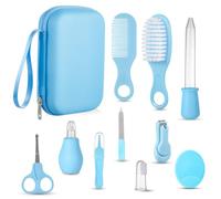 Lictin Set para Cuidado del Bebé -11 Piezas Kit de Aseo para Bebés,Productos para bebés, kits de puericultura para Viaje y el Uso Diario (Azul)