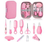 Lictin Set para Cuidado del Bebé -12 Piezas Kit de Aseo para Bebés,Productos para bebés, kits de puericultura para Viaje y el Uso Diario (Rosa)